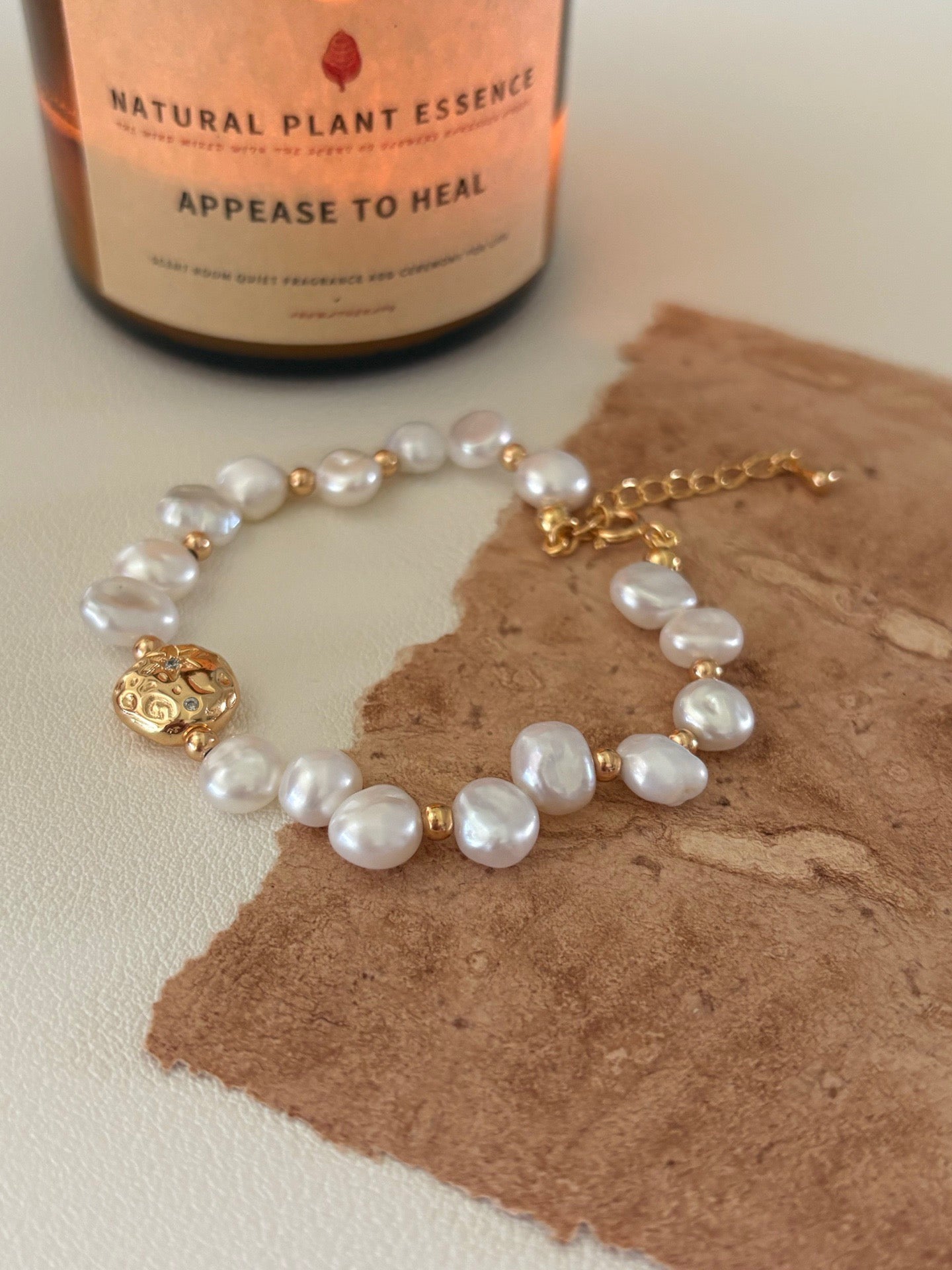 Celestial Coin Baroque Pearl Necklace & Bracelet – 18K Gold Plated S925 Sterling Silver Vintage Styl