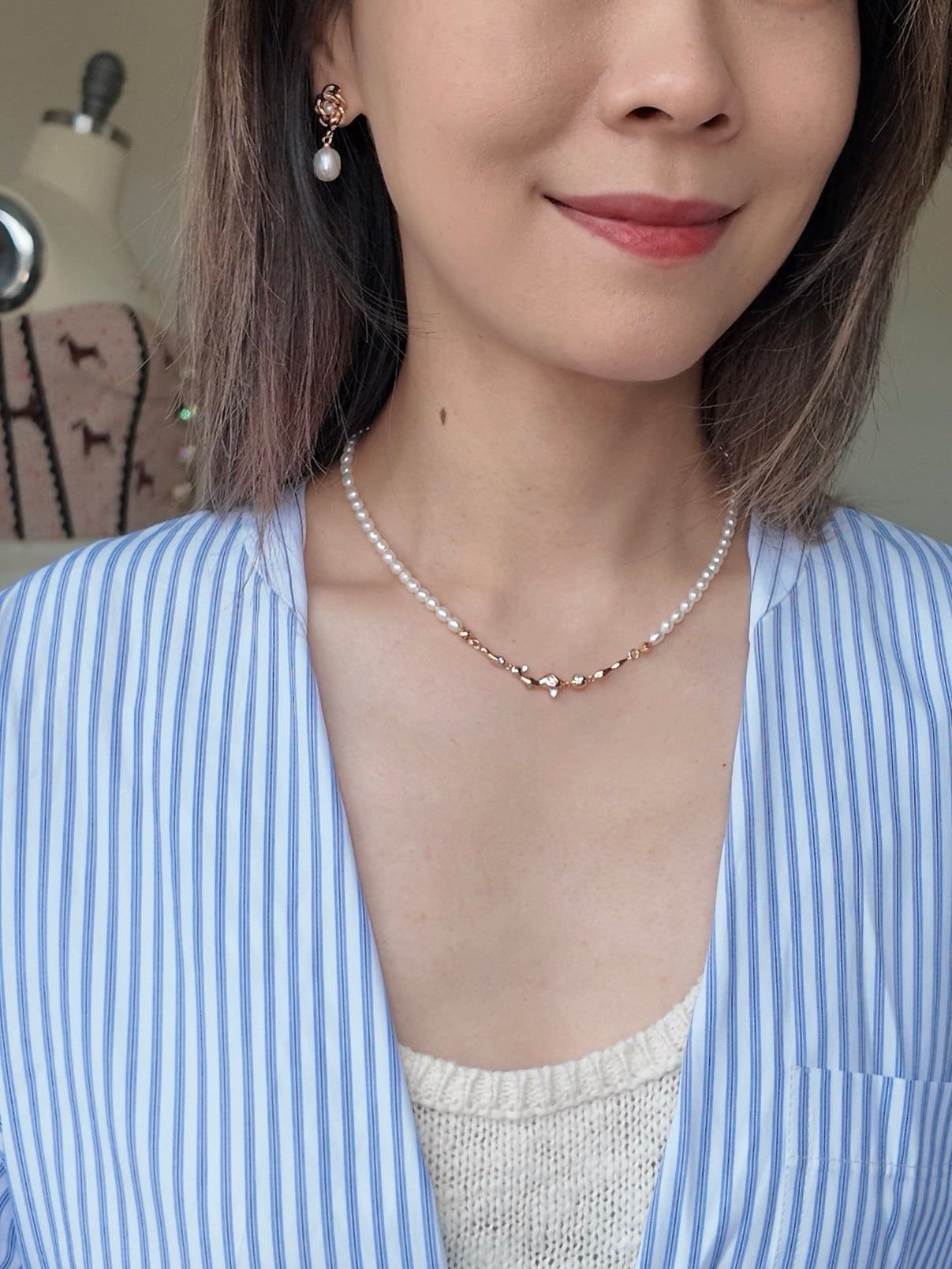 Starlight Vine Pearl Necklace – 18K Gold Plated S925 Sterling Silver