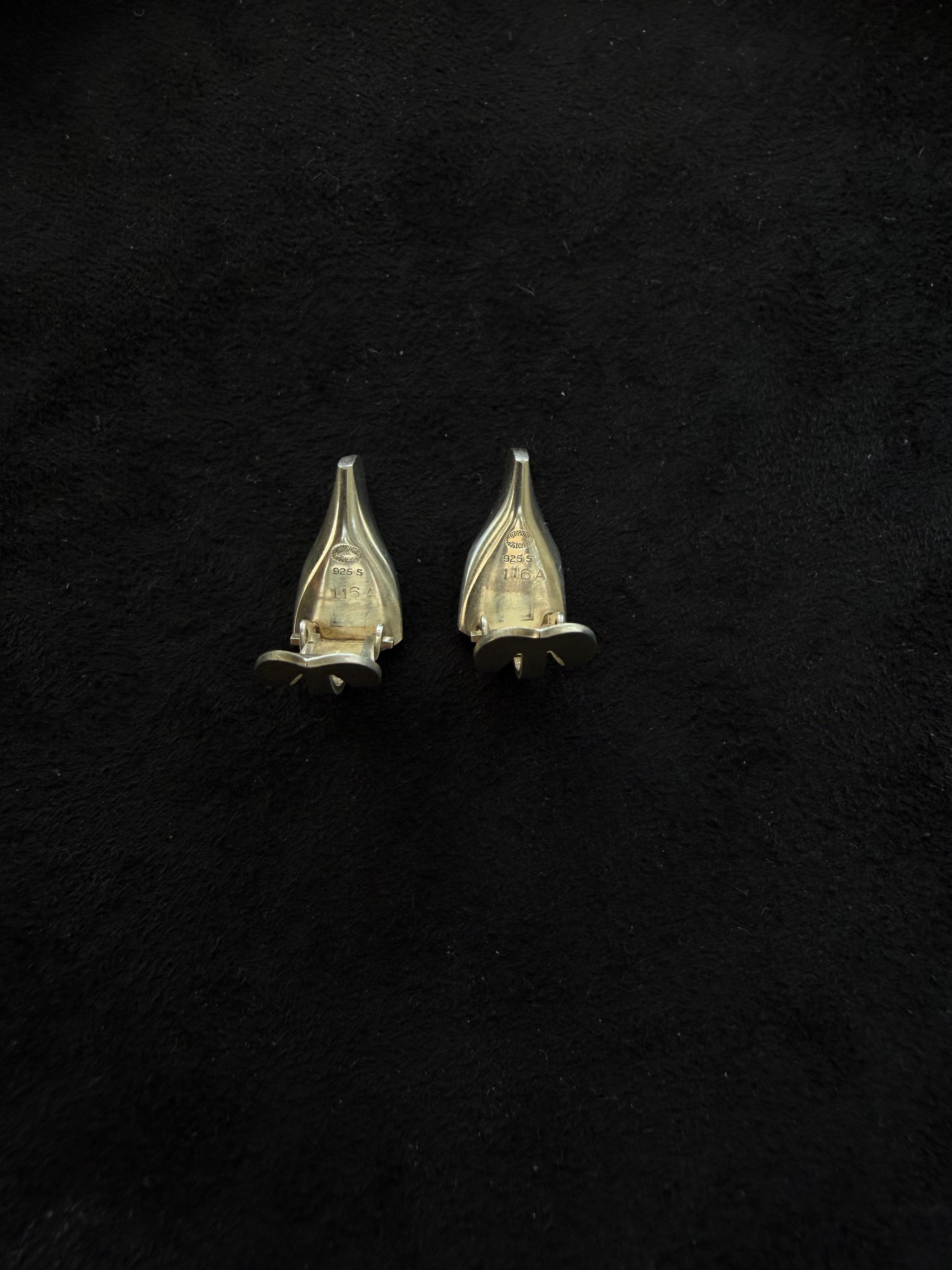 Georg Jensen 116A Clip Earrings – Vintage Sterling Silver Modernist Earrings