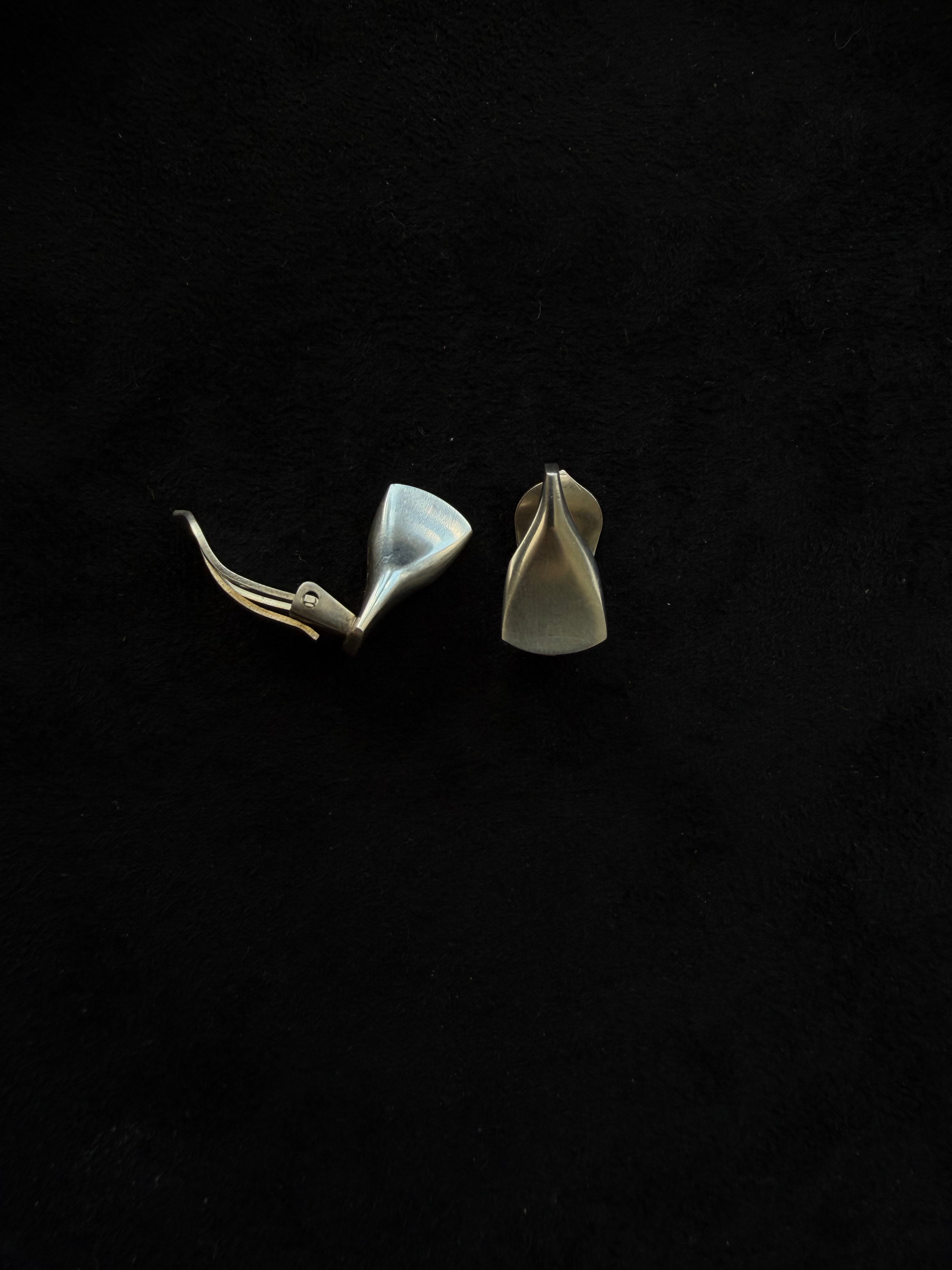 Georg Jensen 116A Clip Earrings – Vintage Sterling Silver Modernist Earrings