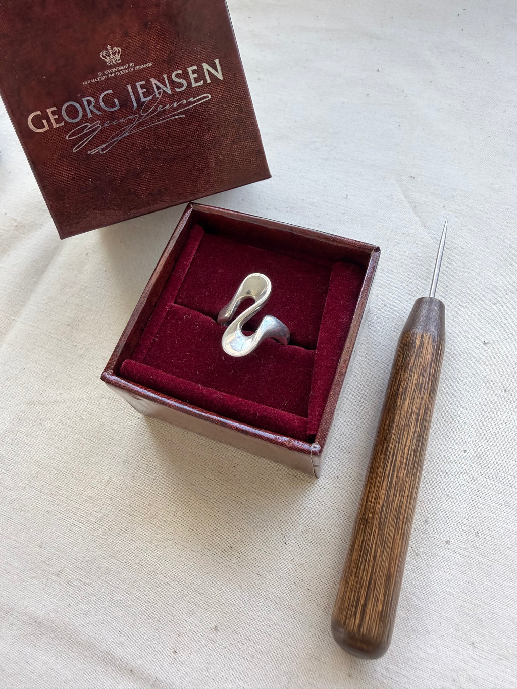 Georg Jensen 221A Ring – Vintage Sterling Silver Sculptural Ring