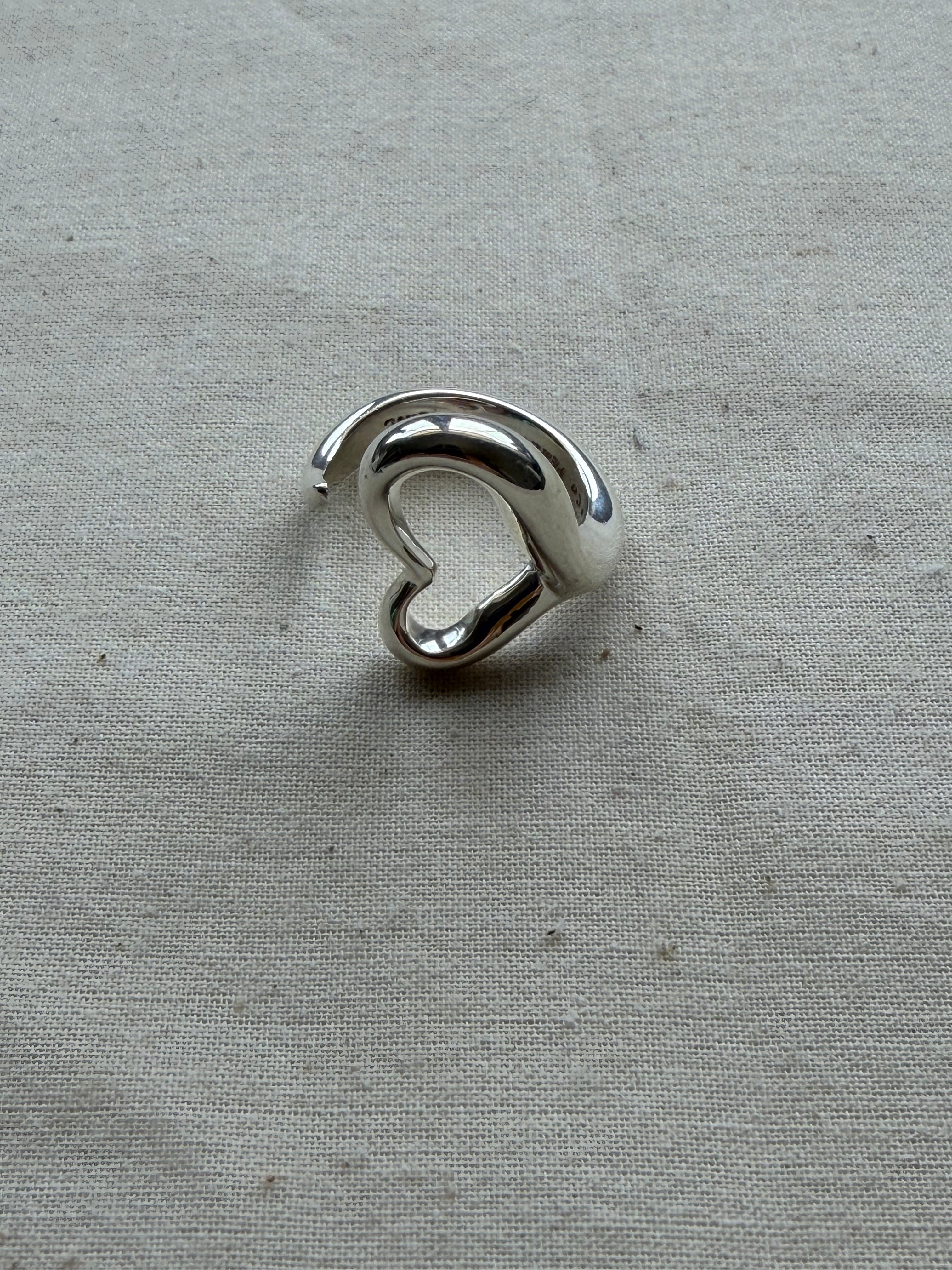 Tiffany & Co. Elsa Peretti Open Heart Ring – Sterling Silver Vintage Ring