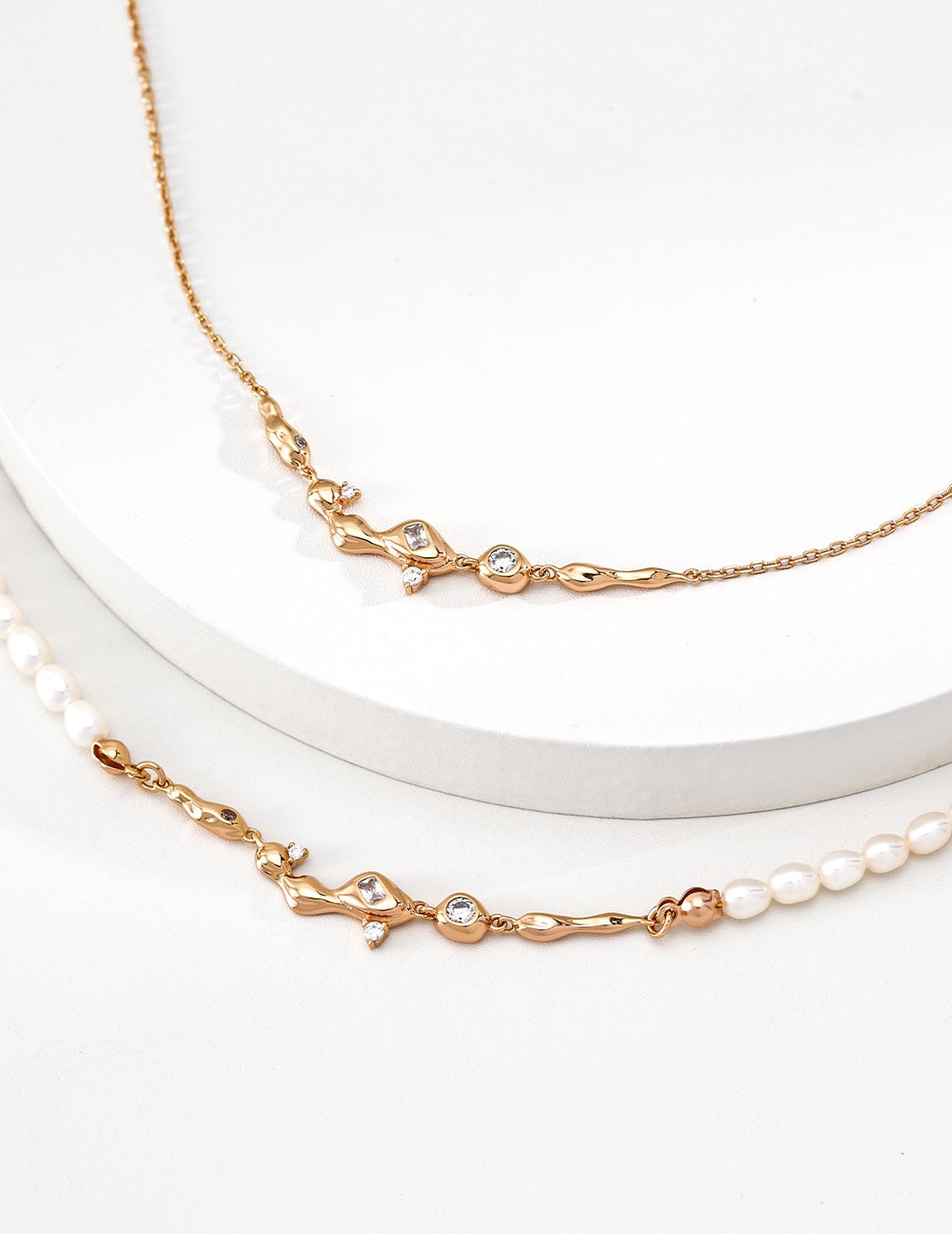 Starlight Vine Pearl Necklace – 18K Gold Plated S925 Sterling Silver