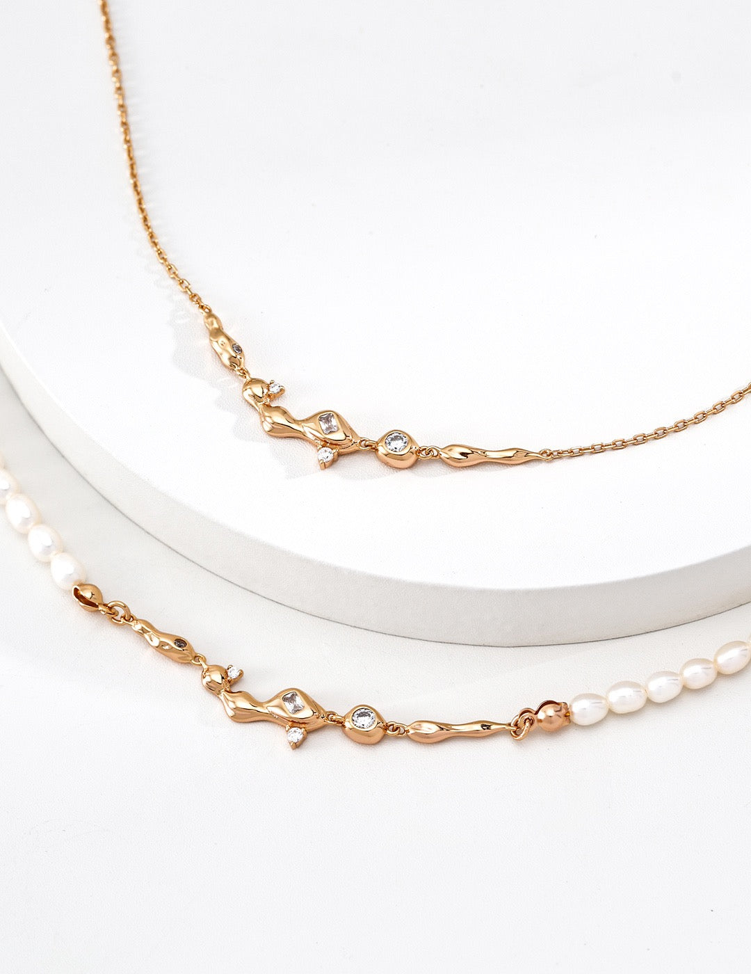 Starlight Vine Pearl Necklace – 18K Gold Plated S925 Sterling Silver