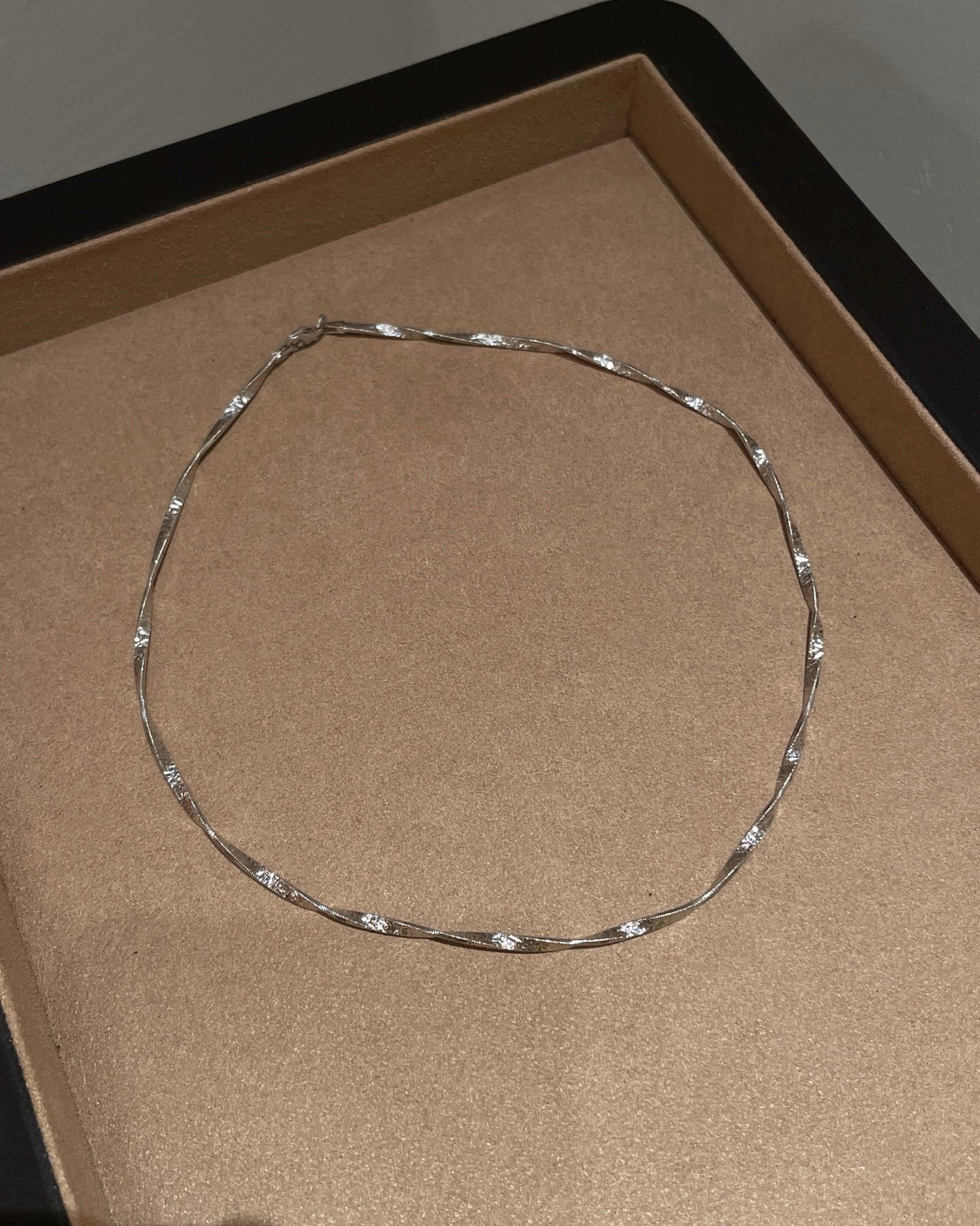 Italian Laser-Cut Twisted Layering Chain Necklace – S925 Sterling Silver