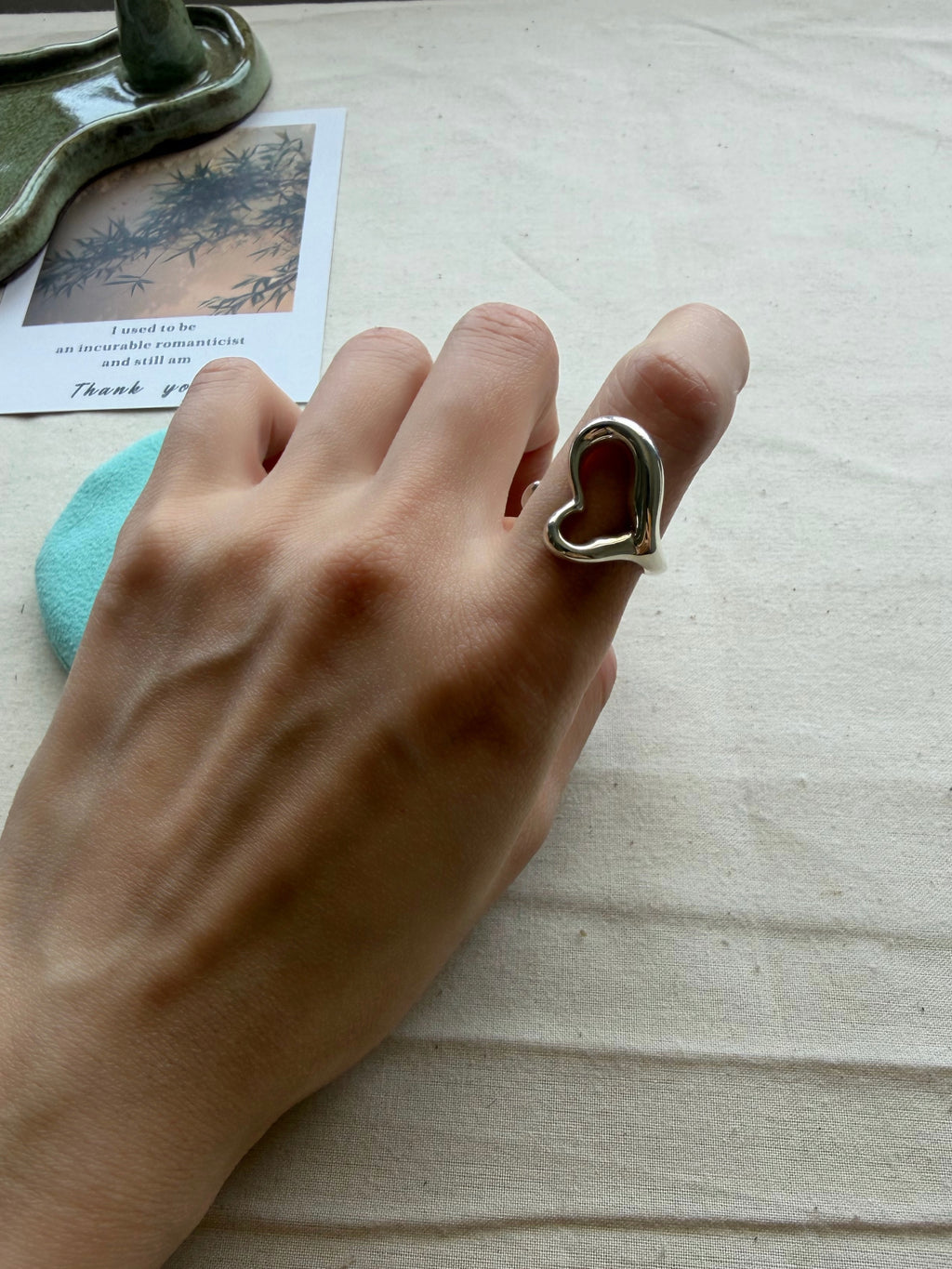 Tiffany & Co. Elsa Peretti Open Heart Ring – Sterling Silver Vintage Ring